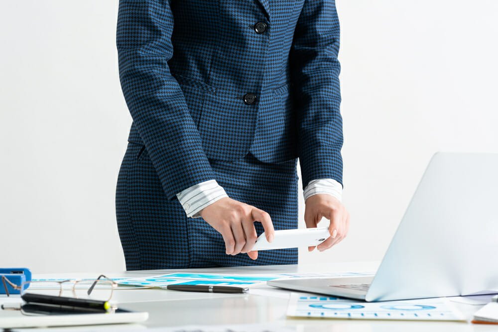 woman partaking in Corporate Espionage